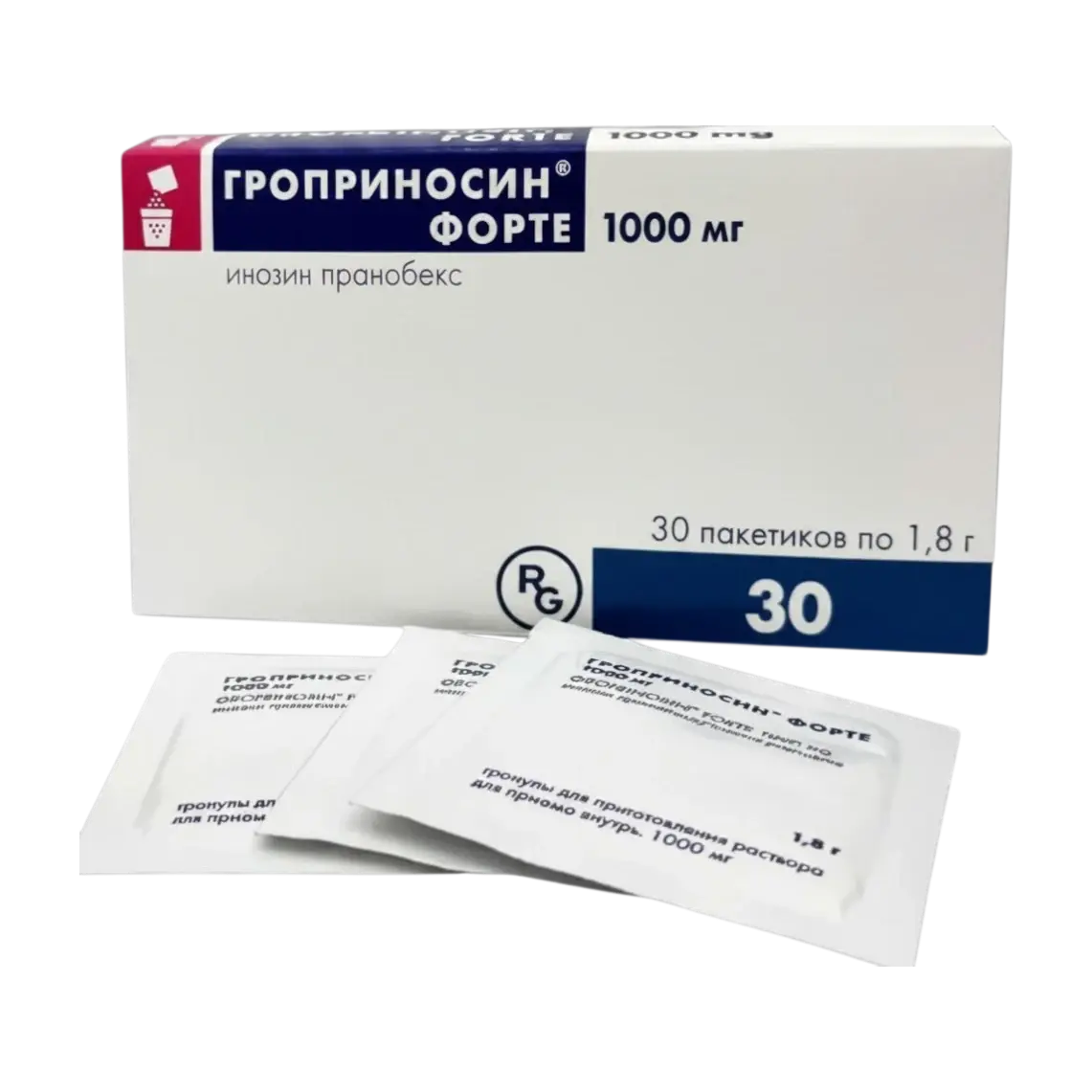 Гроприносин форте 1000мг №30 мөхлөг