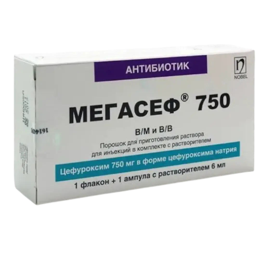 Мегасеф 750мг №1 тарилгын нунтаг