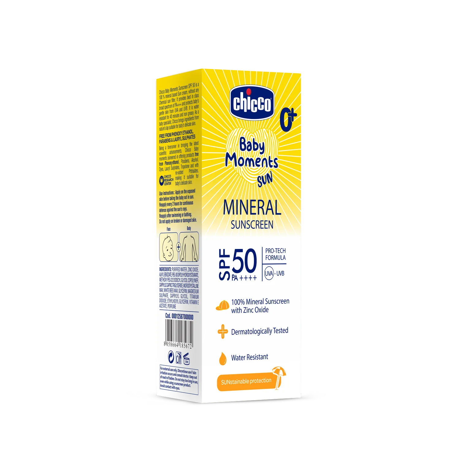 Chicco Нарны тос 75мл Mineral Sun Cream SPF50+