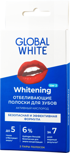 Global White Шүд цайруулах наалт №2 /Whitening strips/