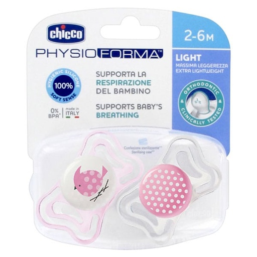 [700106] Chicco Соска силикон 2-6m №2 охин Physio light Exclusive - ARTSANA S.p.A (IT)