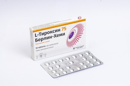 [103228] Л-Тироксин 75мкг №50 шахмал Berlin Chemie - Berlin-Chemie